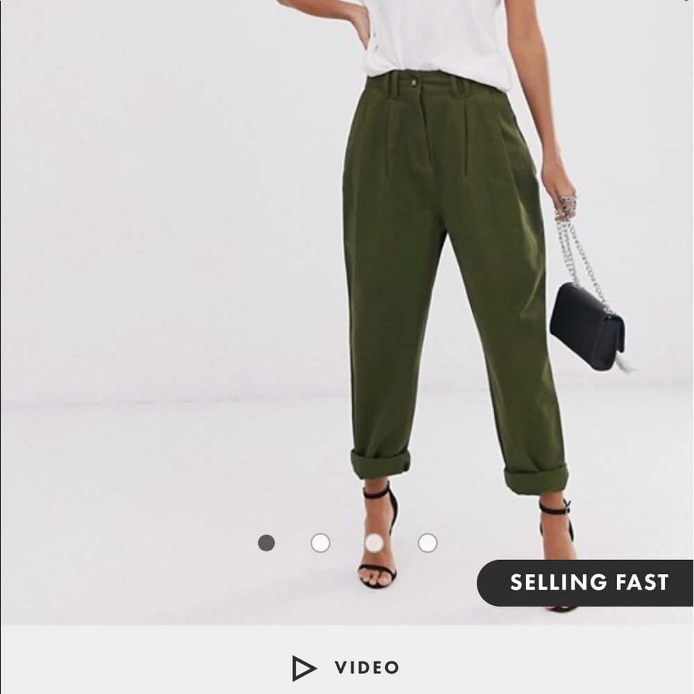 ASOS ovoid pleat front peg pants